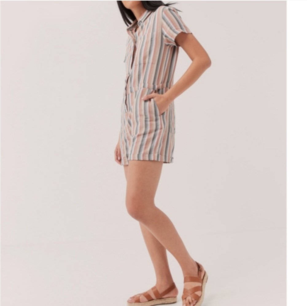 Pact Striped Jumpsuit - Pink, Blue, White